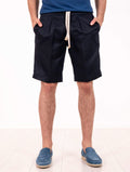 Bermuda Devore in Tencel e Lino Navy