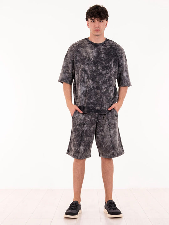 Bermuda Roberto Collina aus Baumwolle Anthrazit Melange