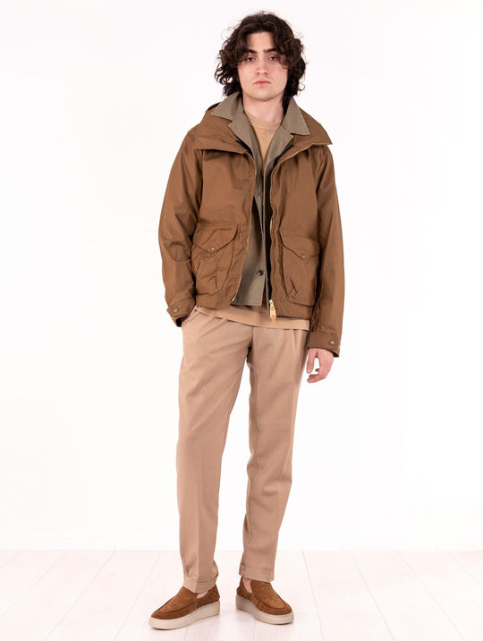 Blazer Coat Manifattura Ceccarelli in Cotone Supima Idrorepellente Cognac
