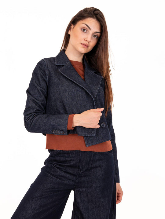 Blazer Cropped Roy Roger's in Denim Rinse Blu