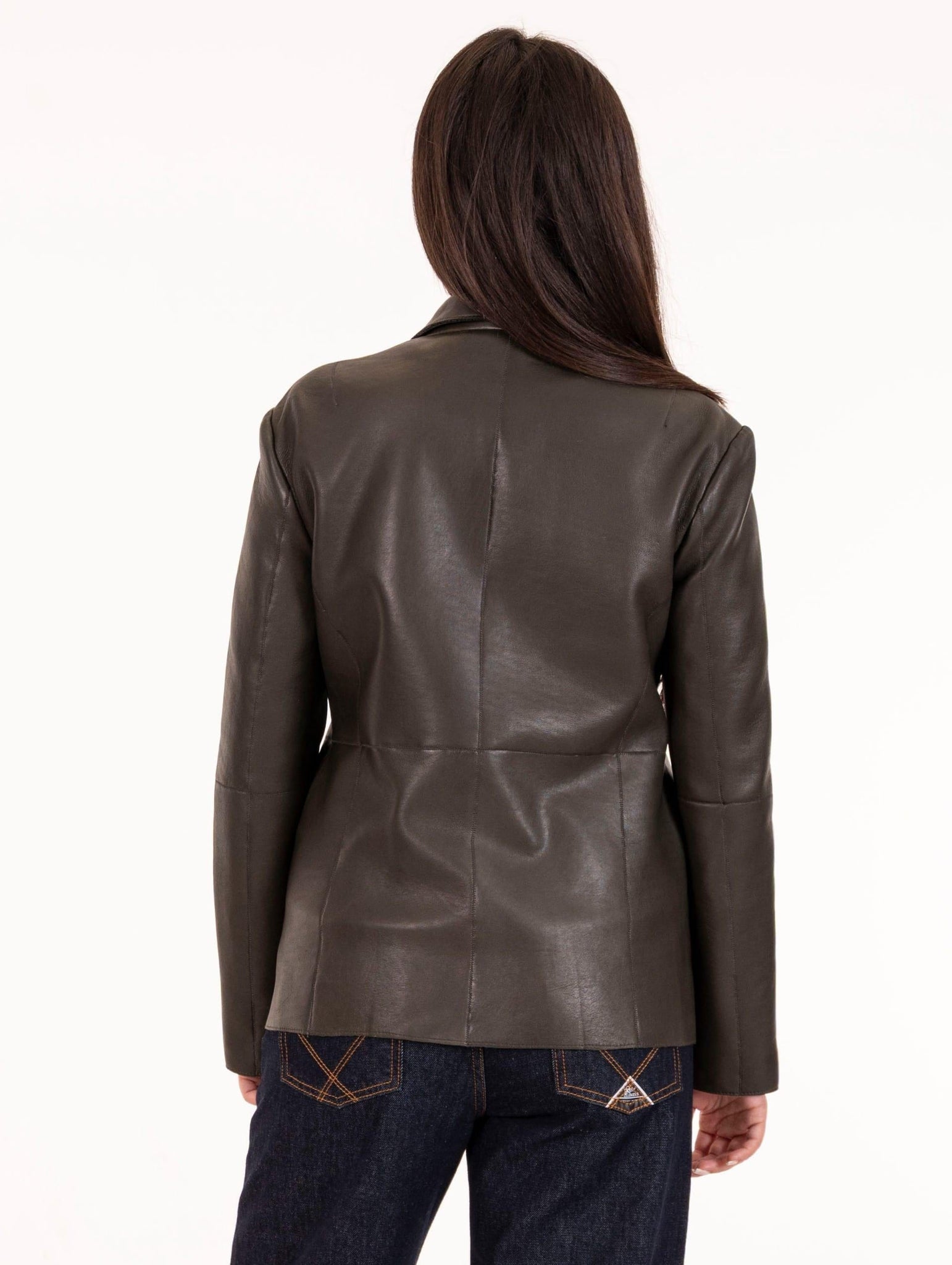 Blazer Liac The Jackie Leather in Pelle Plongee Verde