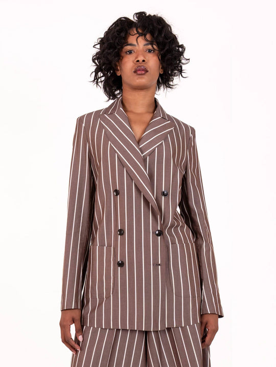 Blazer Stripes Myths aus Baumwolle Braun