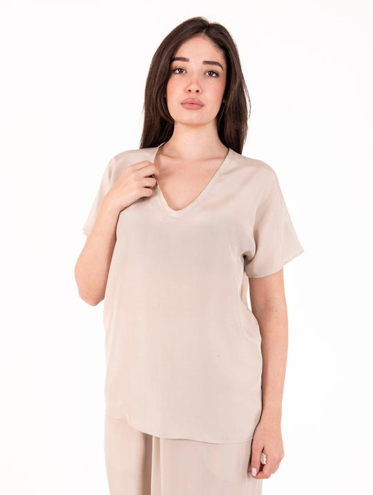 Blusa Alysi in Seta Gesso