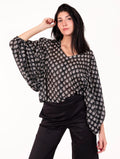 Blusa Angela Four Stroke in Cotone Bianco e Nero