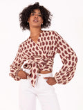 Blusa Beatrice Four Stroke in Viscosa Ecrù e Bordeaux