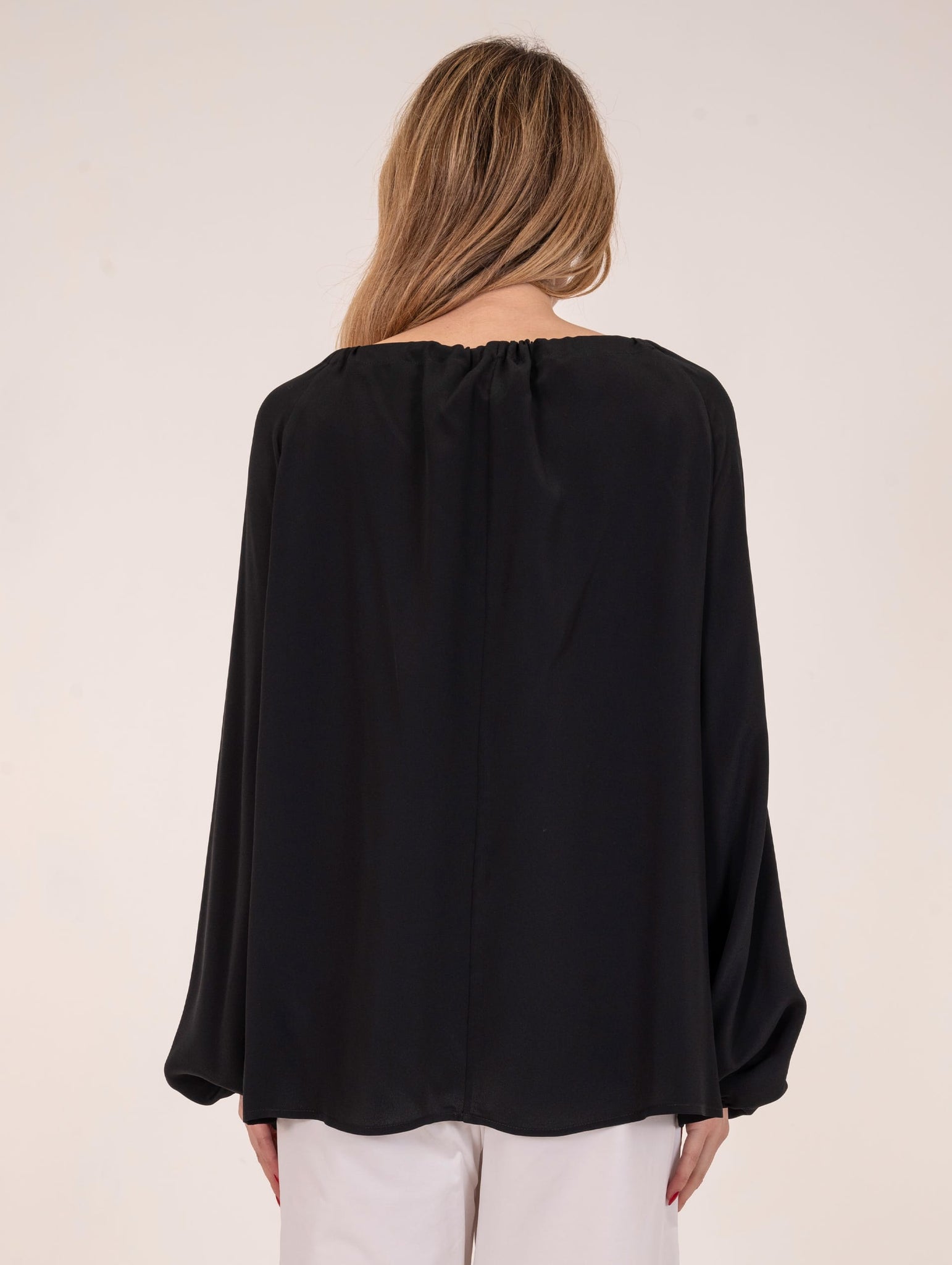 Blusa Meimeij in Misto Seta Nero