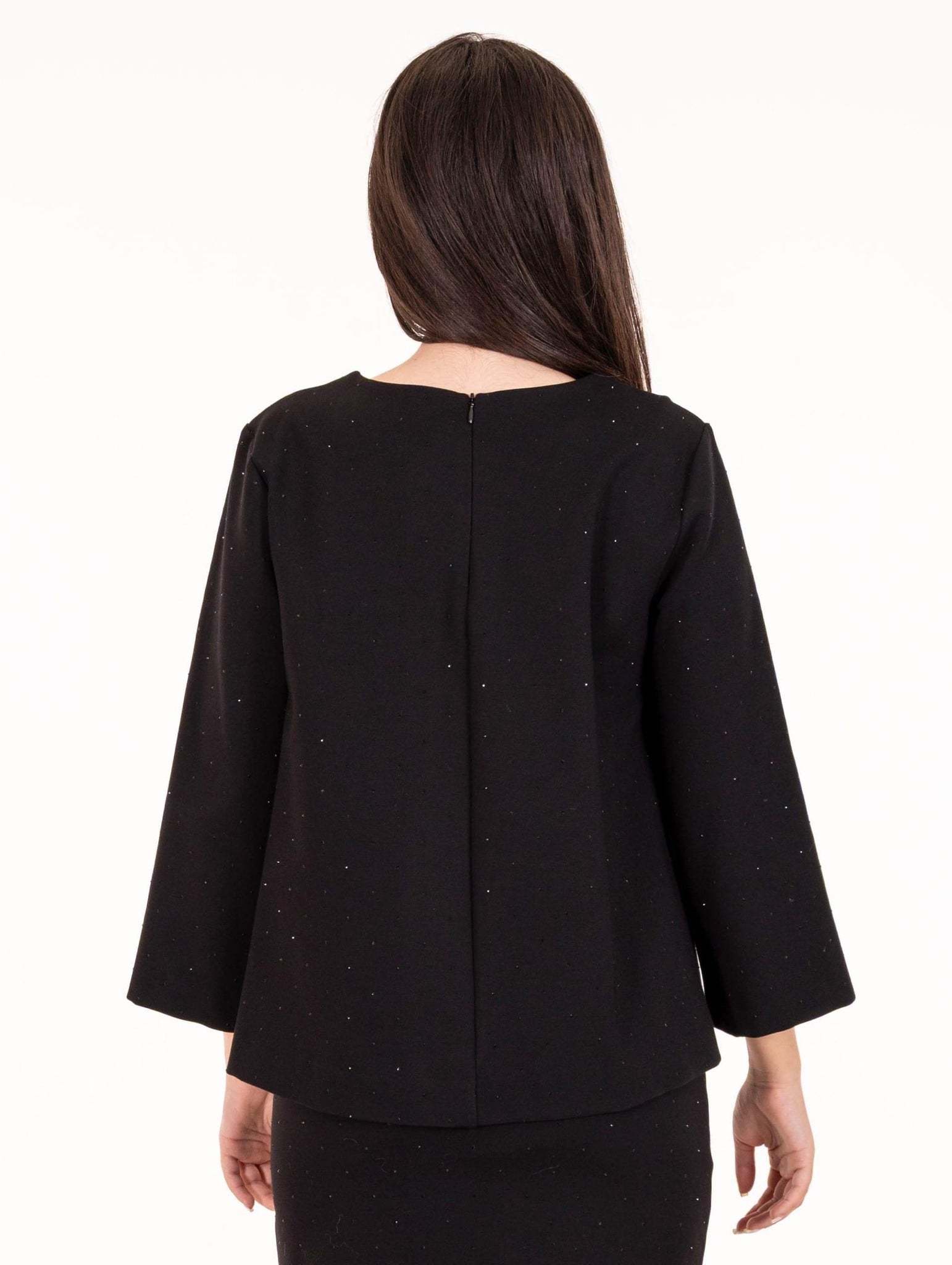Blusa Meimeij Scuba Strass Nera