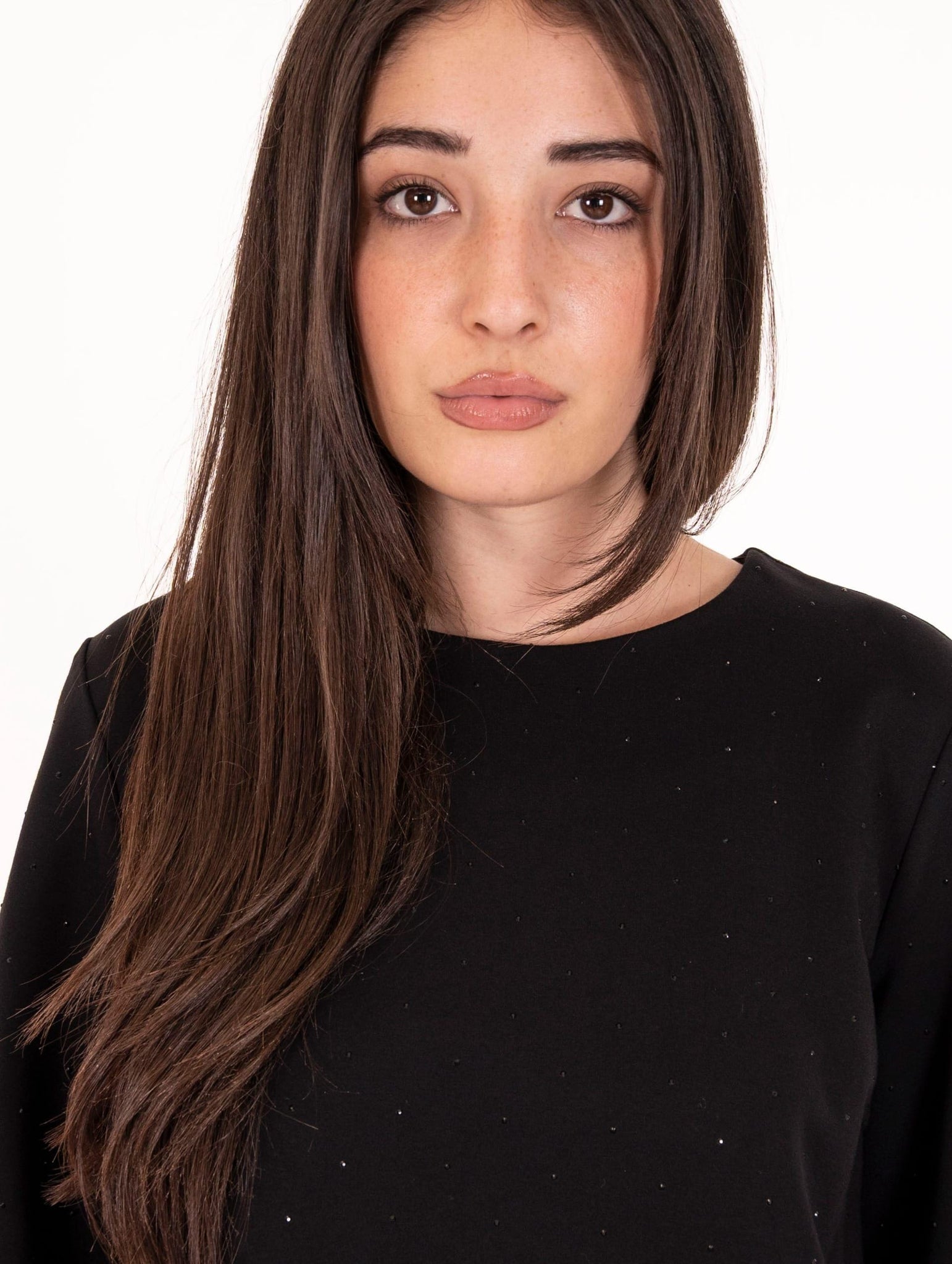 Blusa Meimeij Scuba Strass Nera