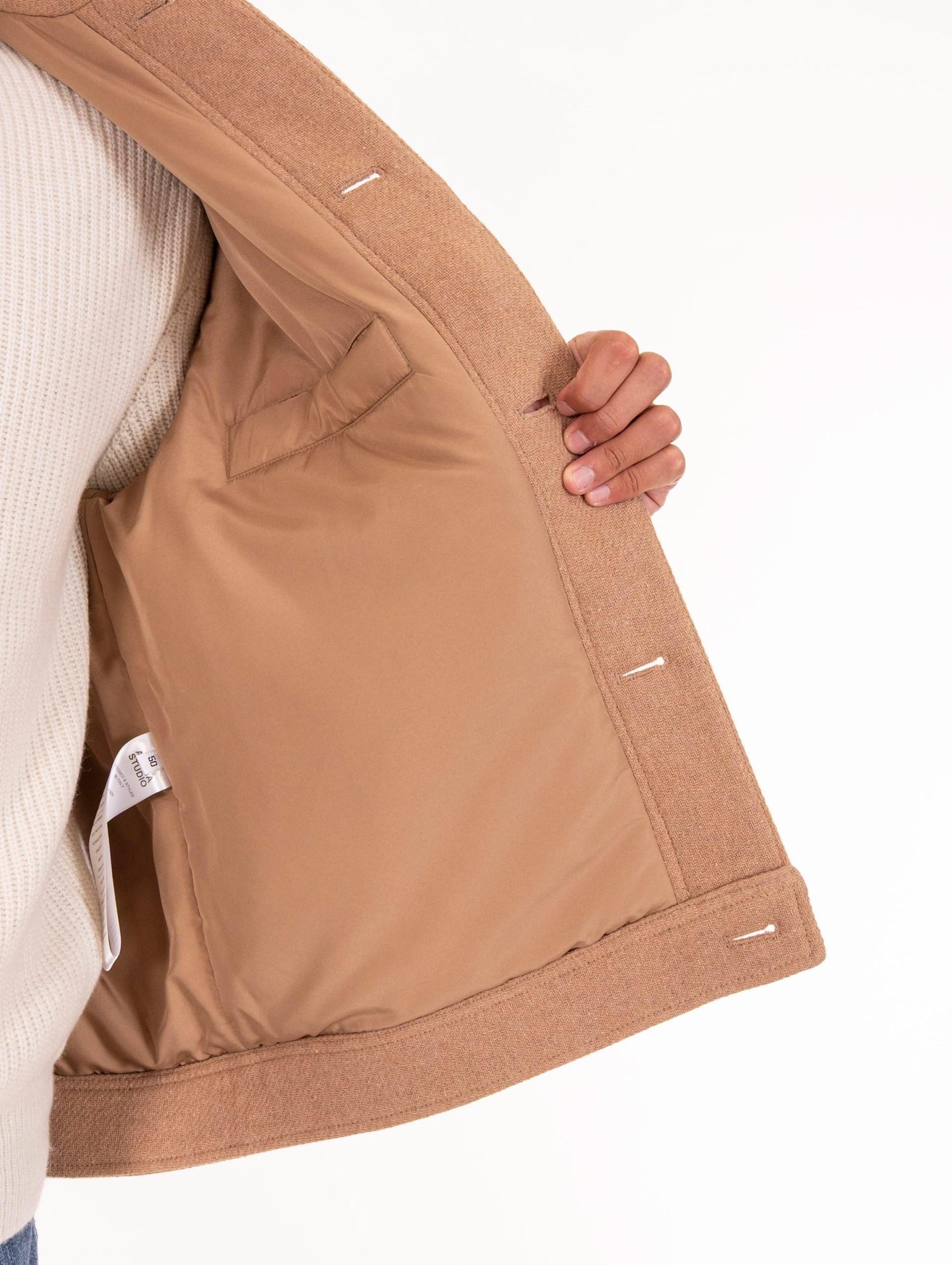 Bomber Alpha Studio in Panno Lana Cammello