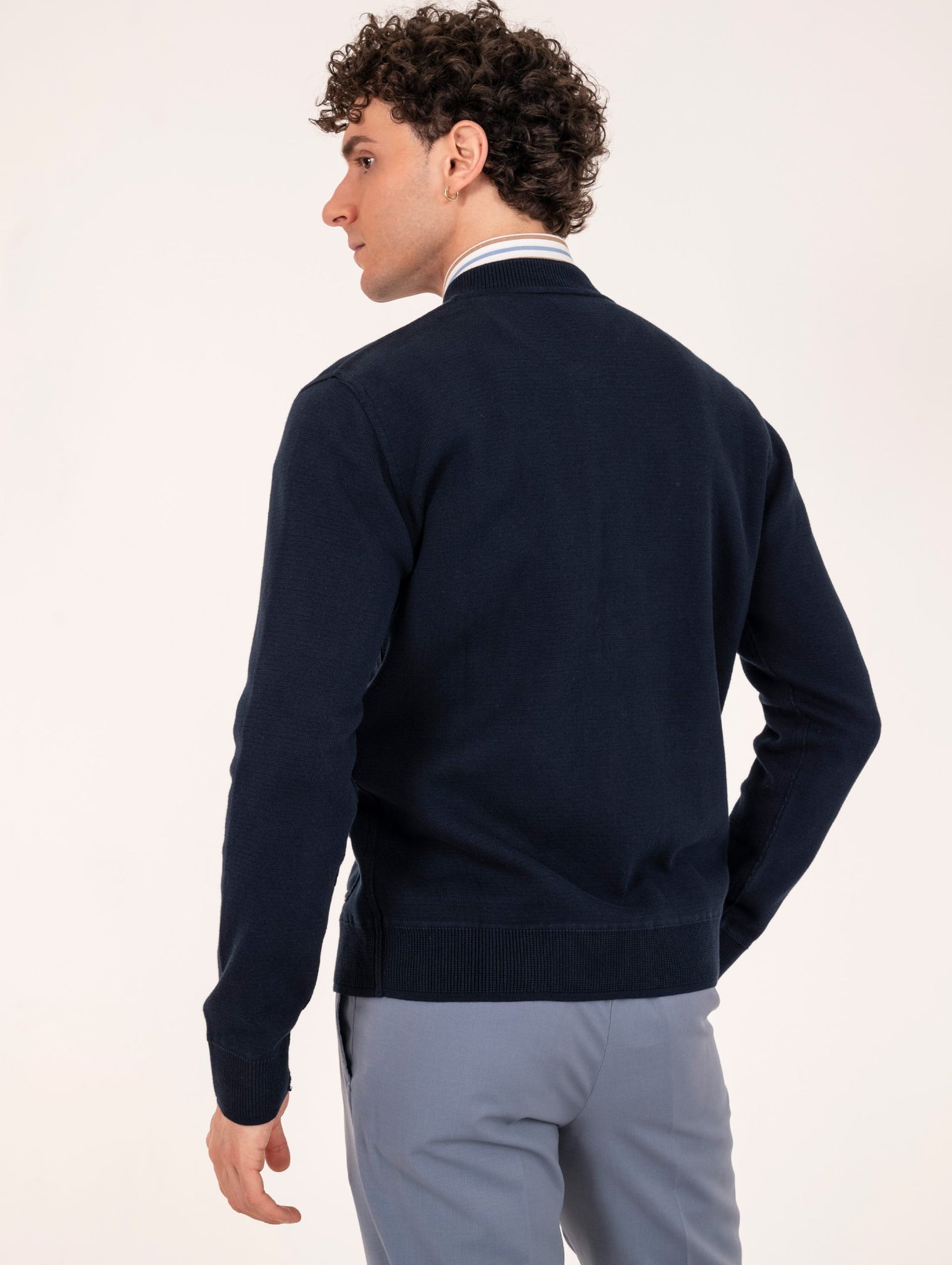 Bomber H953 in Cotone Blu