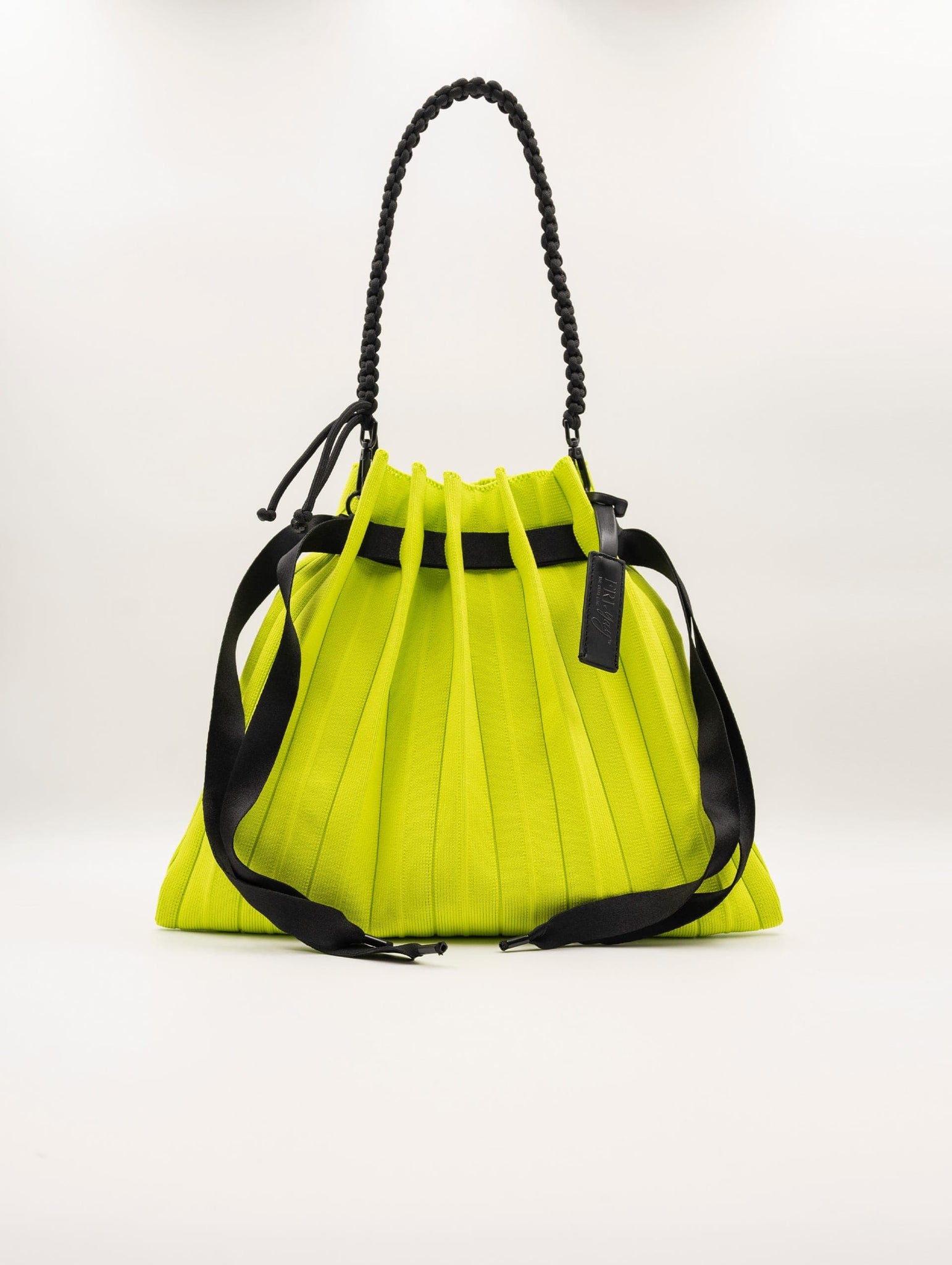 Borsa a Secchiello Fri-Yay in Maglia Plissè Lime