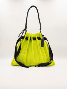 Borsa a Secchiello Fri-Yay in Maglia Plissè Lime