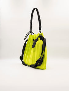 Borsa a Secchiello Fri-Yay in Maglia Plissè Lime