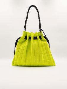 Borsa a Secchiello Fri-Yay in Maglia Plissè Lime