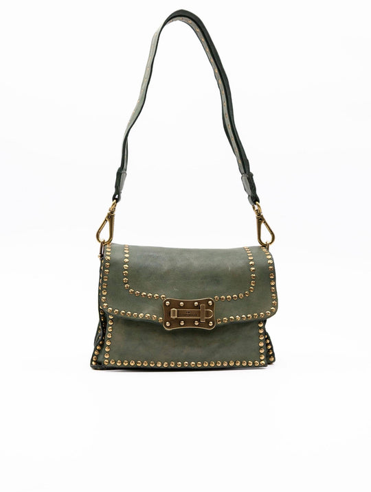 Borsa Agnese Campomaggi con Borchie Verdfe Lago