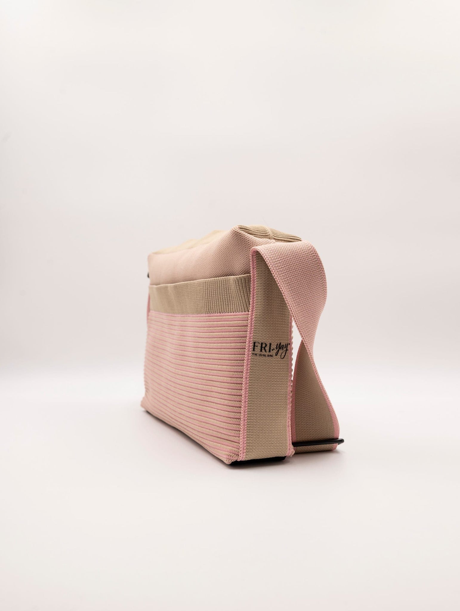 Borsa Bicolorrips Fri-Yay in Maglia Beige e Rosa