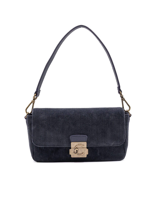 Borsa C-Me Lock Medium Coccinelle in Cotone Blu