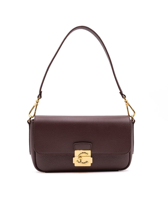 Borsa C-Me Lock Medium Coccinelle in Pelle Martellata Berry