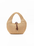 Borsa C-me Medium Coccinelle in Rafia Naturale e Cuoio