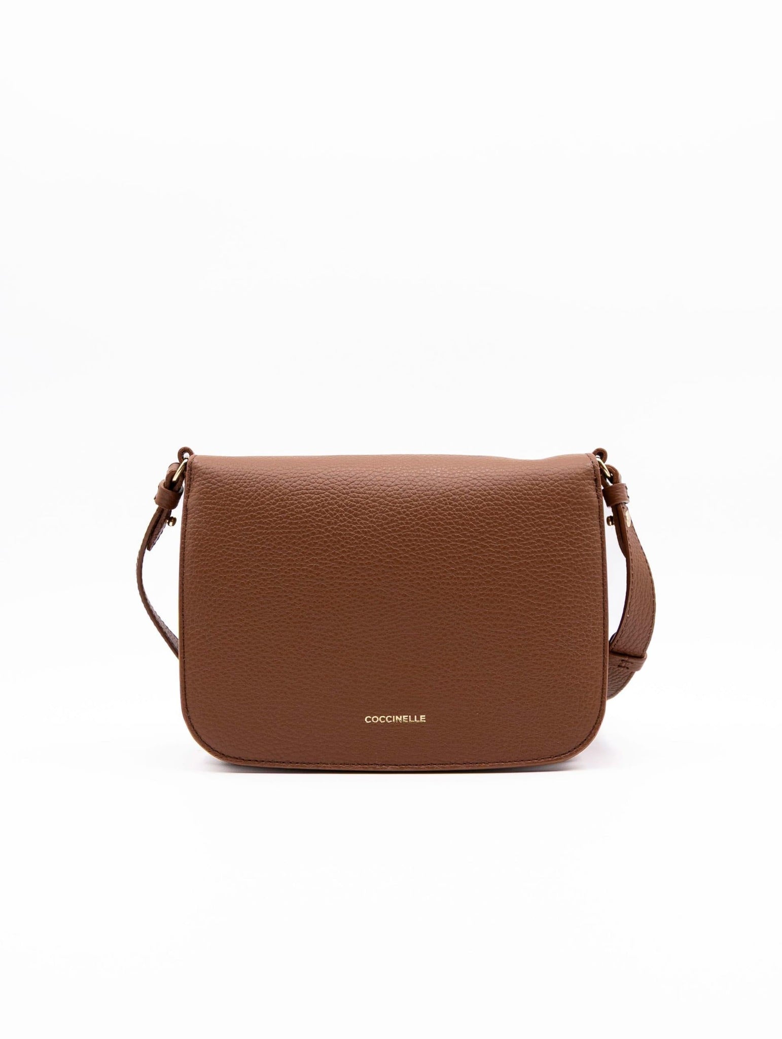 Borsa C-Me Small Coccinelle in Pelle Martellata Cognac