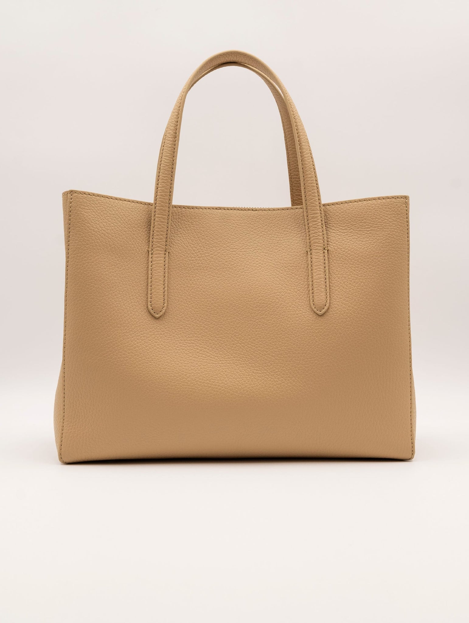 Borsa Coccinelle Zip In Pelle Martellata Beige