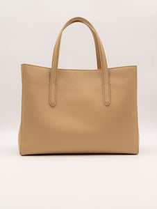 Borsa Coccinelle Zip In Pelle Martellata Beige