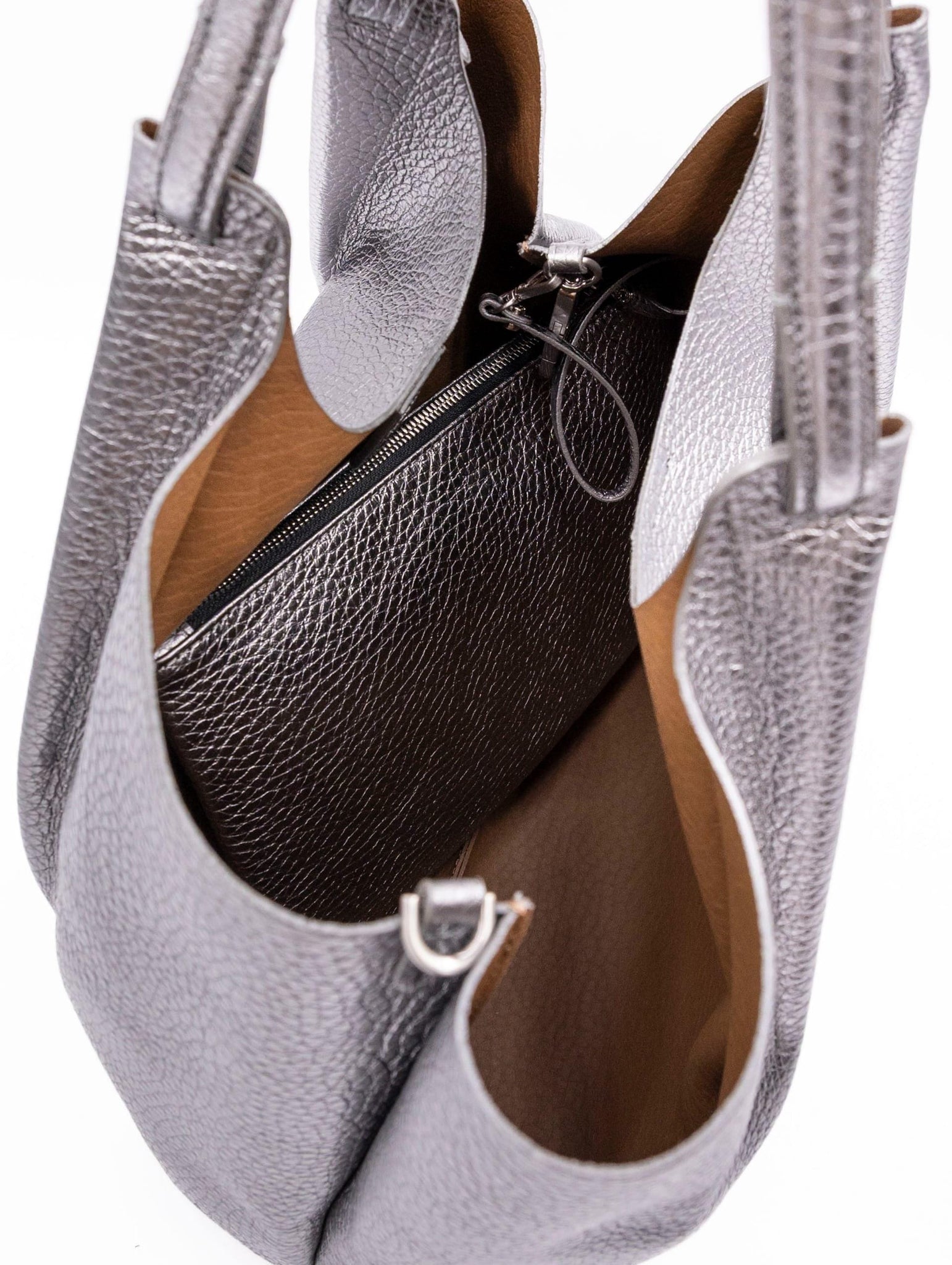 Borsa Dua Gianni Chiarini in Pelle Martellata Argento