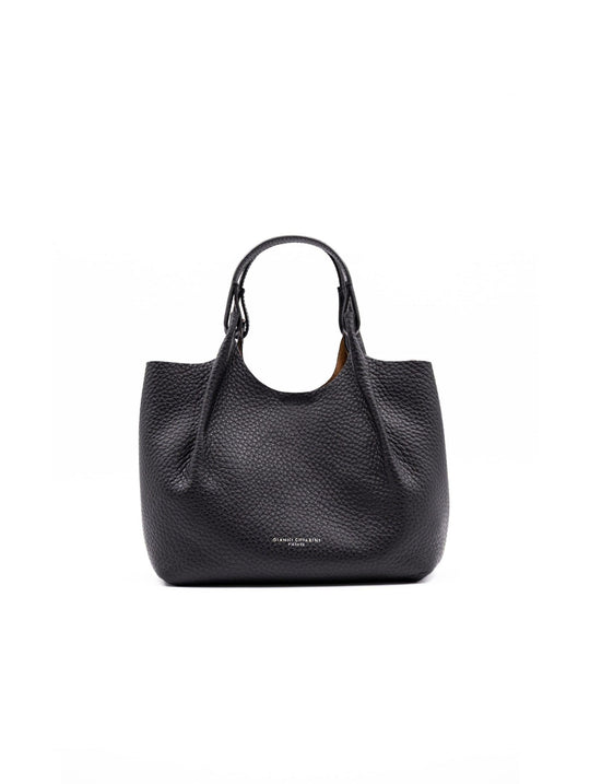 Dua Gianni Chiarini Bag in Black Hammered Leather