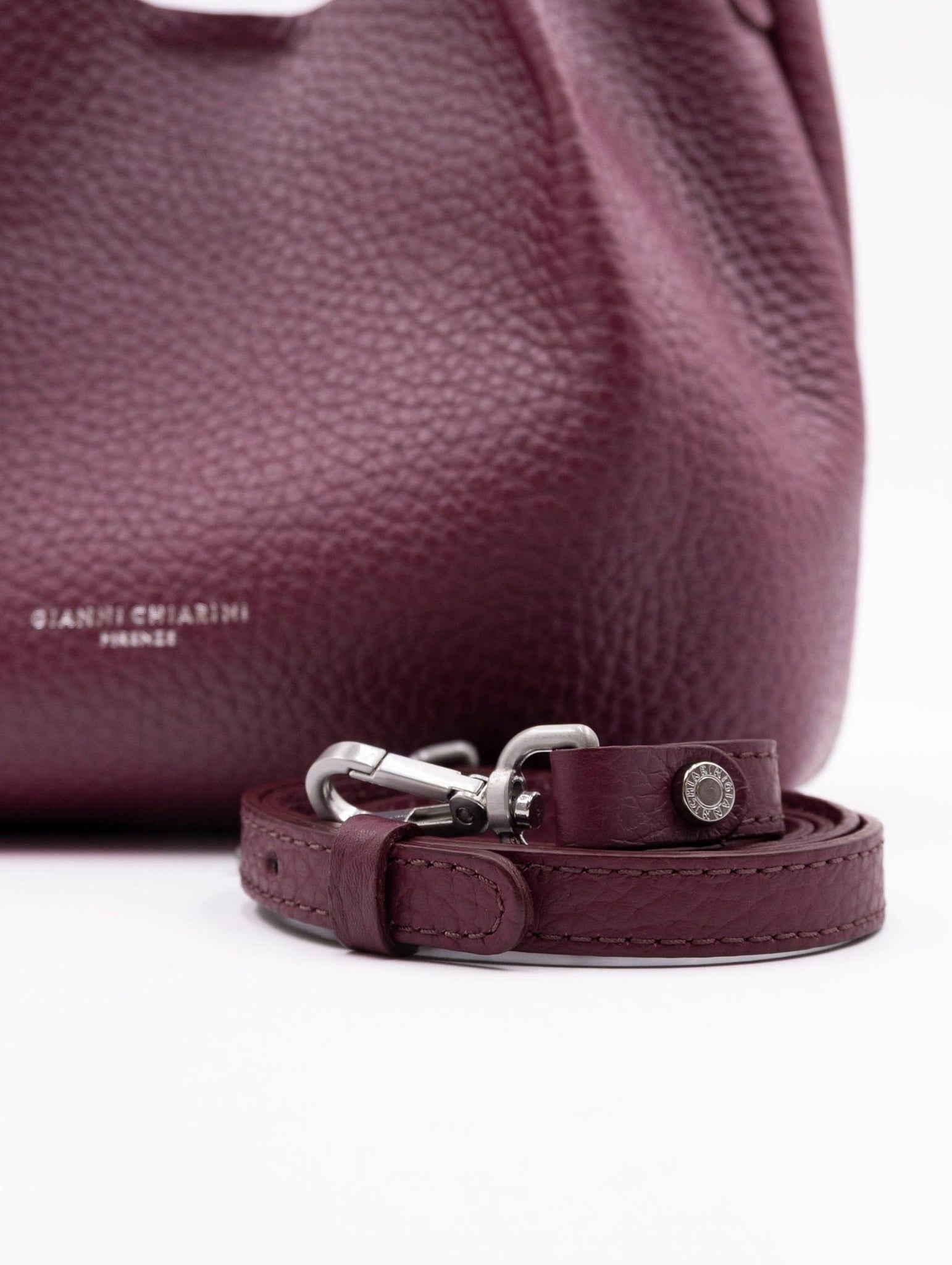 Borsa Dua Gianni Chiarini in Pelle Martellata Vino e Testa di Moro