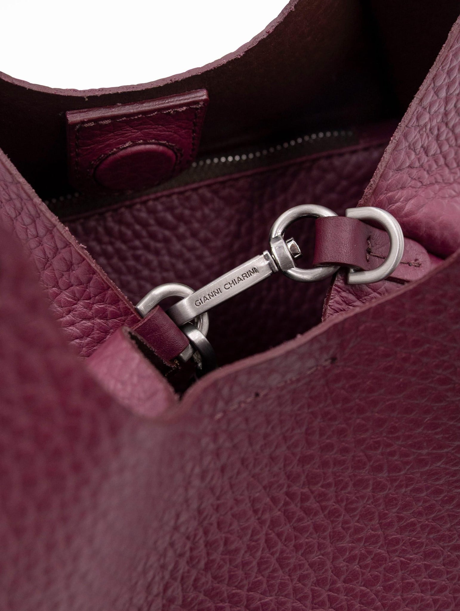 Borsa Dua Gianni Chiarini in Pelle Martellata Vino e Testa di Moro