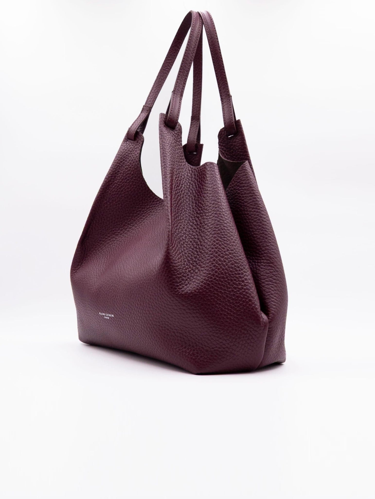 Borsa Dua Gianni Chiarini in Pelle Martellata Vino e Testa di Moro