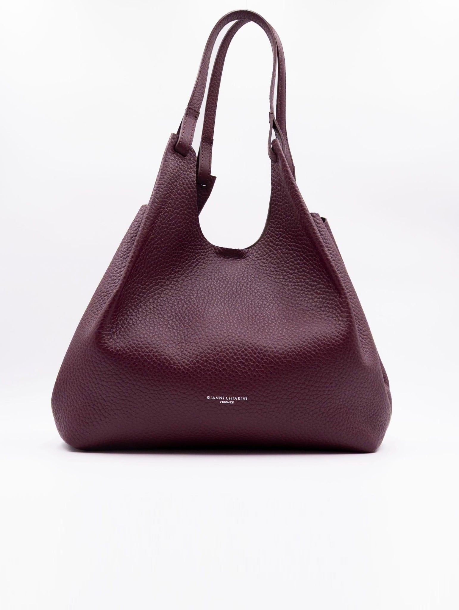 Borsa Dua Gianni Chiarini in Pelle Martellata Vino e Testa di Moro