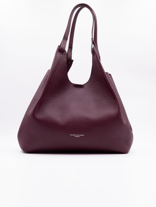 Borsa Dua Gianni Chiarini in Pelle Martellata Vino e Testa di Moro