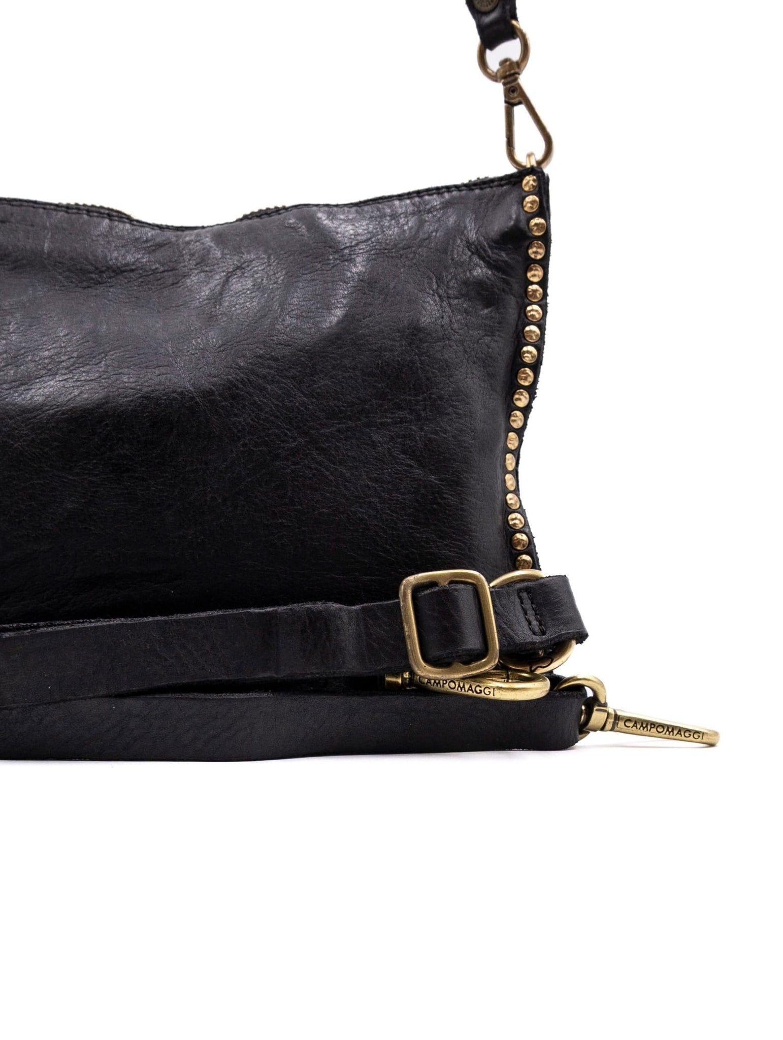 Borsa Eva Campomaggi con Borchie in Pelle Nera
