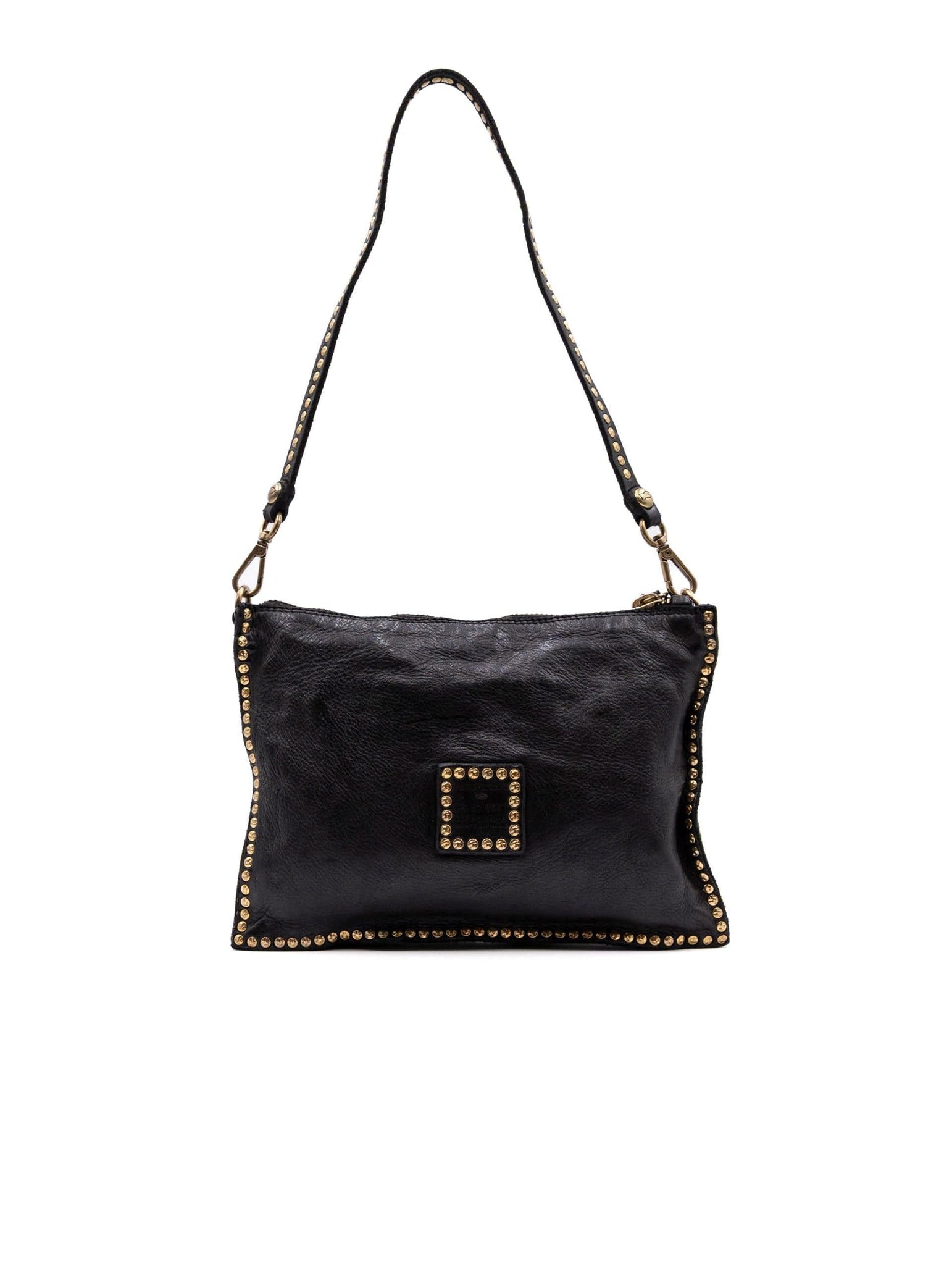 Borsa Eva Campomaggi con Borchie in Pelle Nera