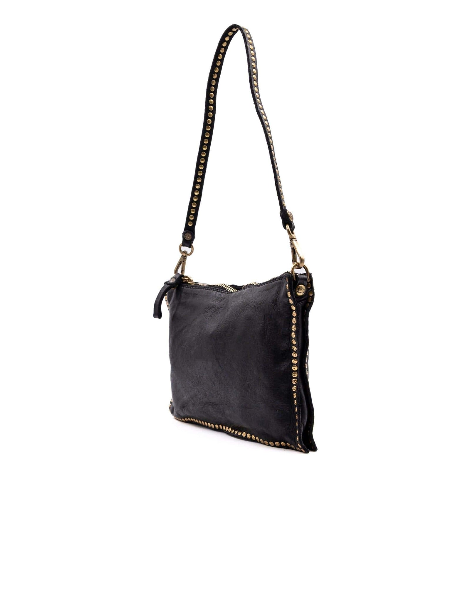 Borsa Eva Campomaggi con Borchie in Pelle Nera