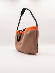 Borsa Fri-Yay Bean in Maglia Tabacco e Arancio