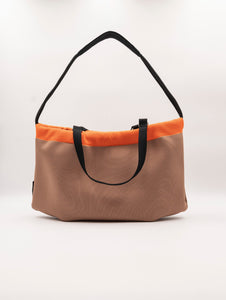 Borsa Fri-Yay Bean in Maglia Tabacco e Arancio