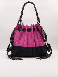 Borsa Fri-Yay Folding Large in Maglia Fucsia e Nero