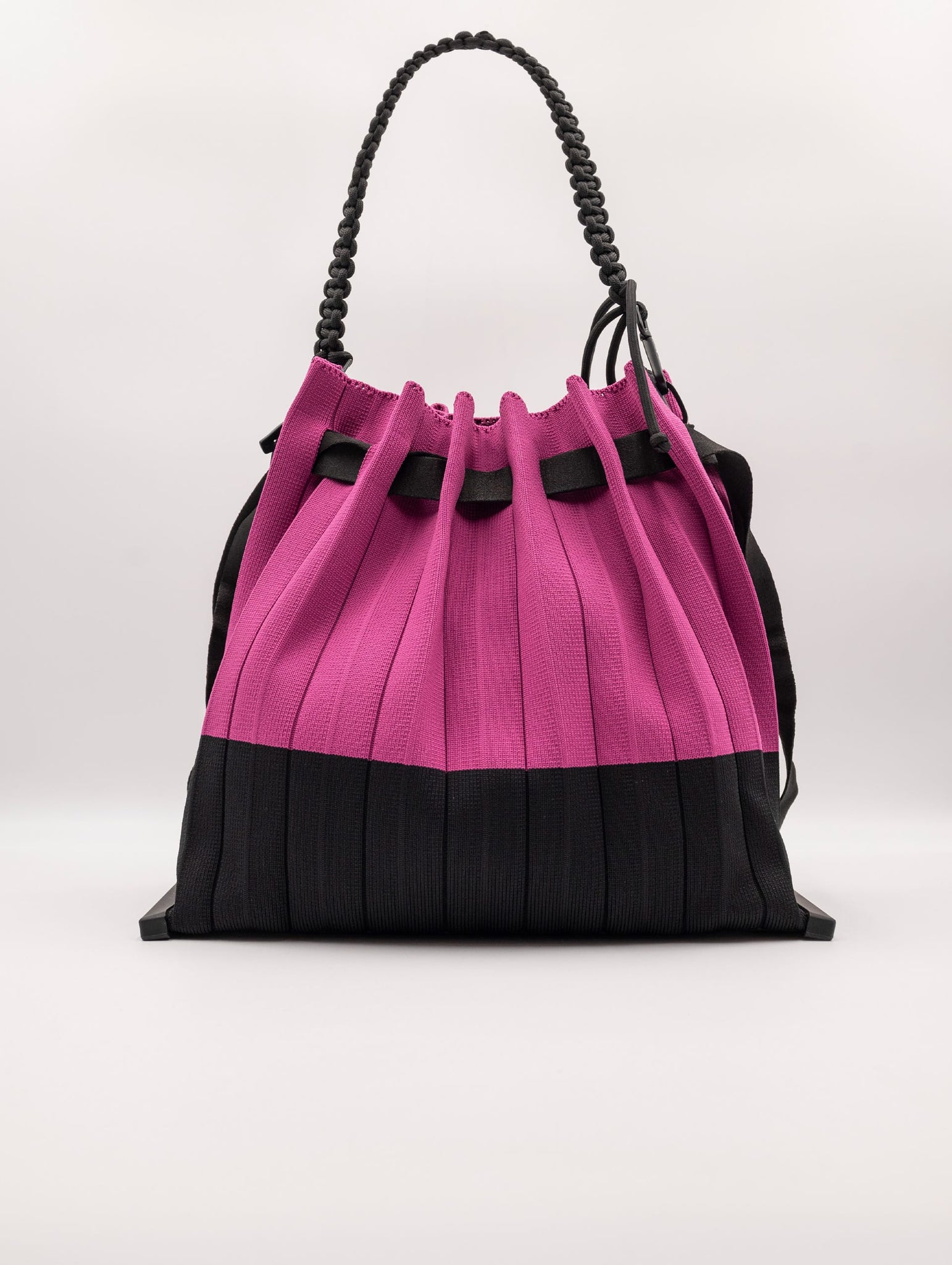 Borsa Fri-Yay Folding Large in Maglia Fucsia e Nero