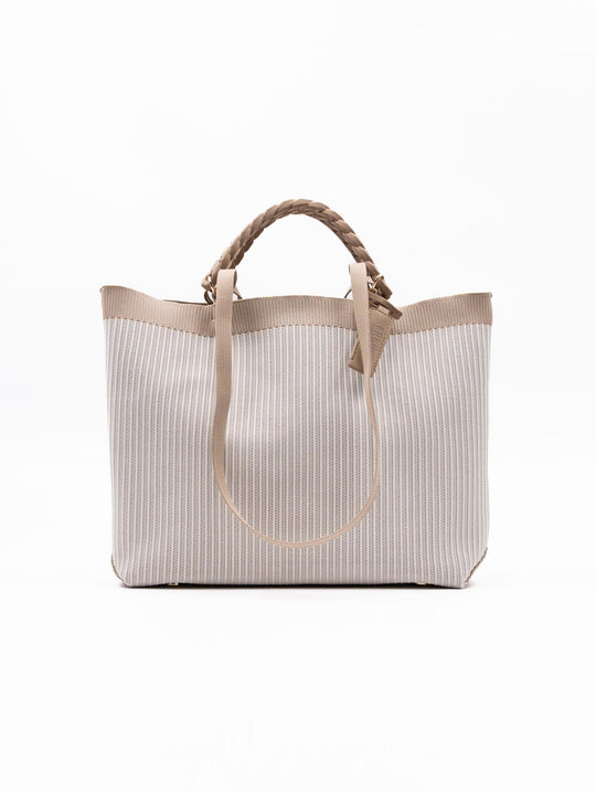 Borsa Fri-Yay in Maglia Beige e Panna