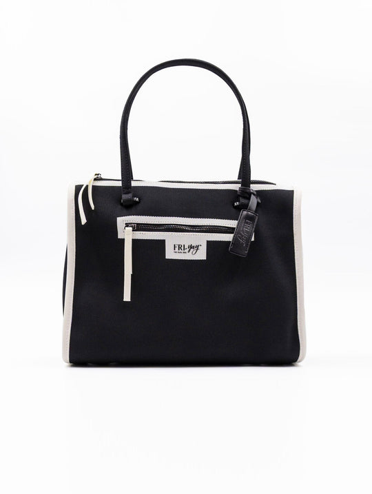 Borsa Giulia Fri-Yay in Maglia Nera e Panna