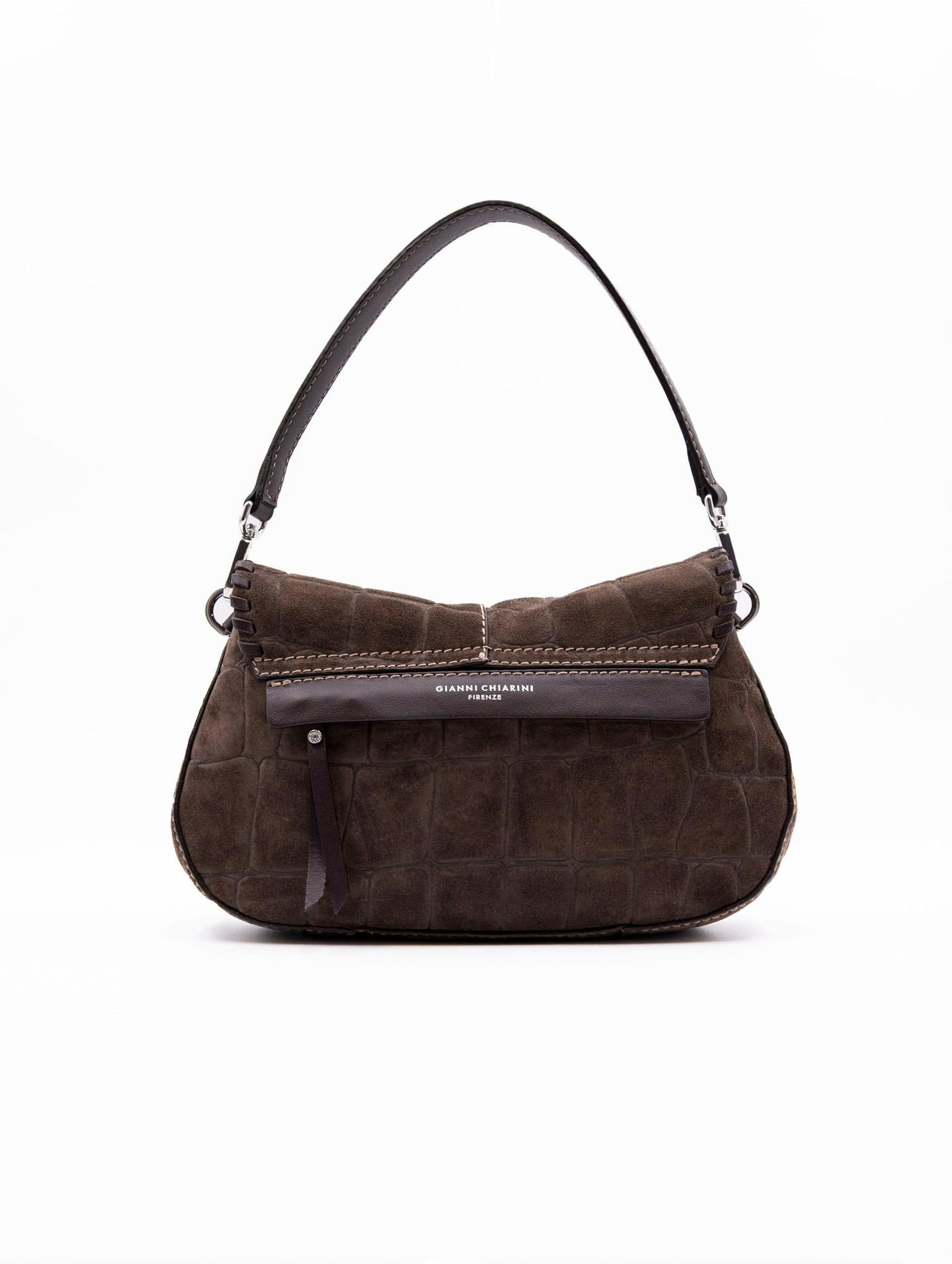 Borsa Helena Round Gianni Chiarini in Suede Cocco Moka