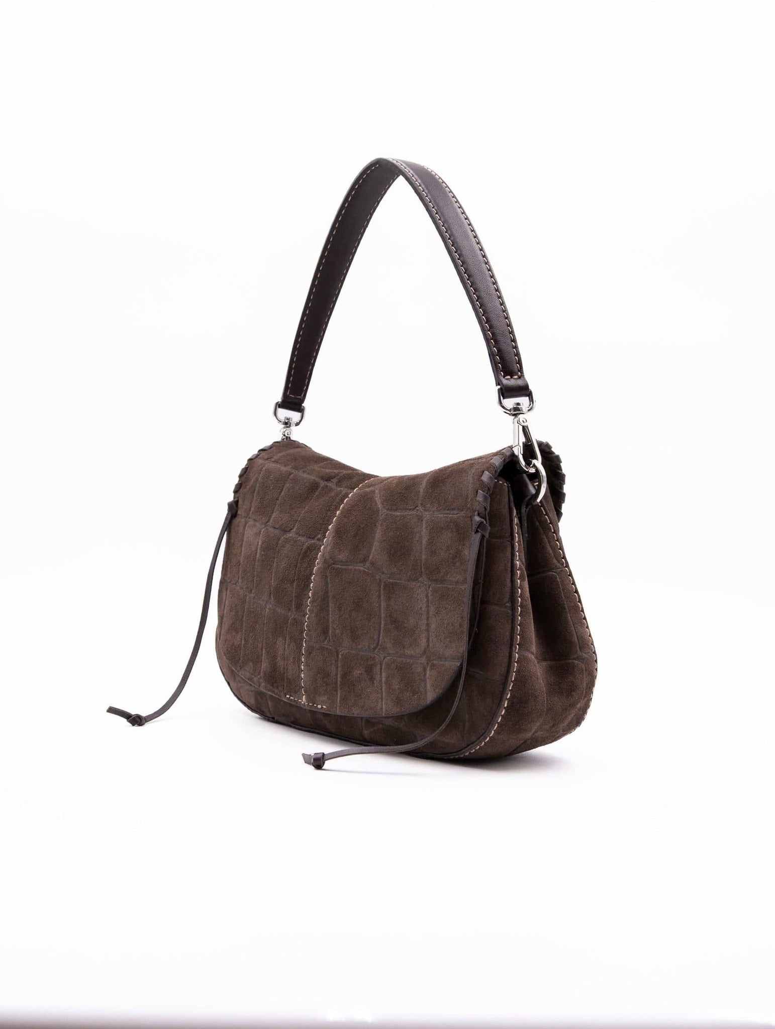 Borsa Helena Round Gianni Chiarini in Suede Cocco Moka