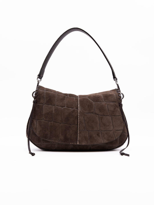Borsa Helena Round Gianni Chiarini in Suede Cocco Moka