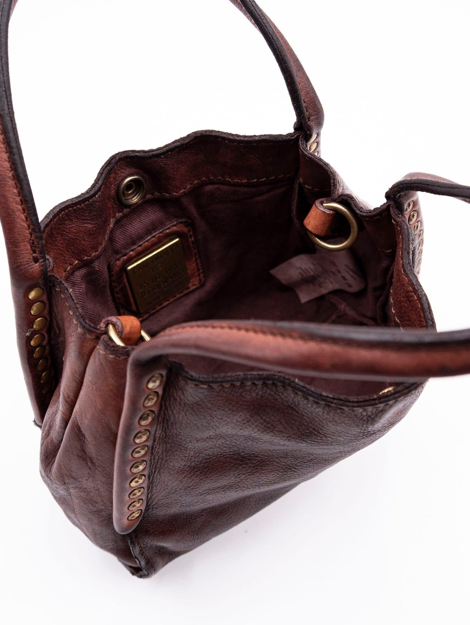 Borsa Kura Campomaggi con Borchie in Pelle Borgogna