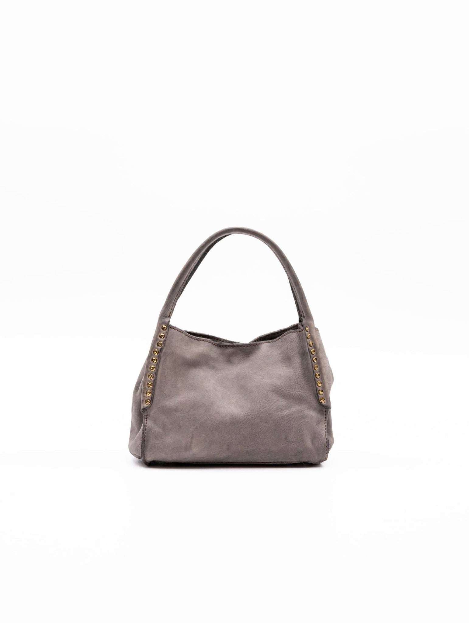 Borsa Kura Campomaggi con Borchie in Pelle Cemento