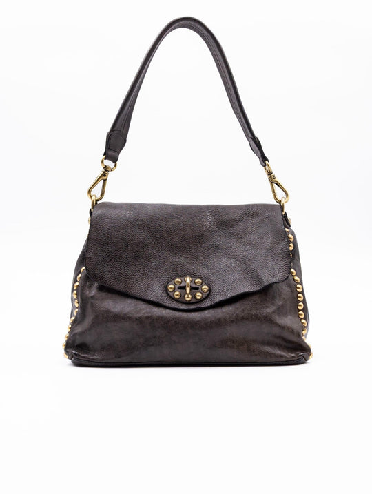 Borsa Nadia Campomaggi con Borchie in Pelle Grigio