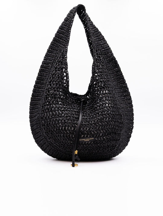 Nefeli Bag by Gianni Chiarini in Black Straw