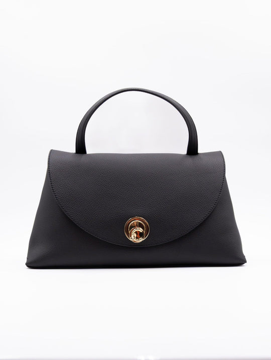 Borsa Nikla Medium Coccinelle in Pelle Martellata Nera